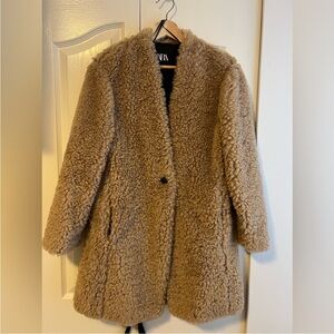 NWT Zara Teddy Coat Size XS